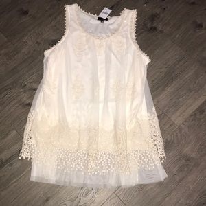 Cal Style, Cream/Ivory tank with double layers.